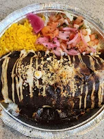 Carne Asada Burrito w Mole Smother